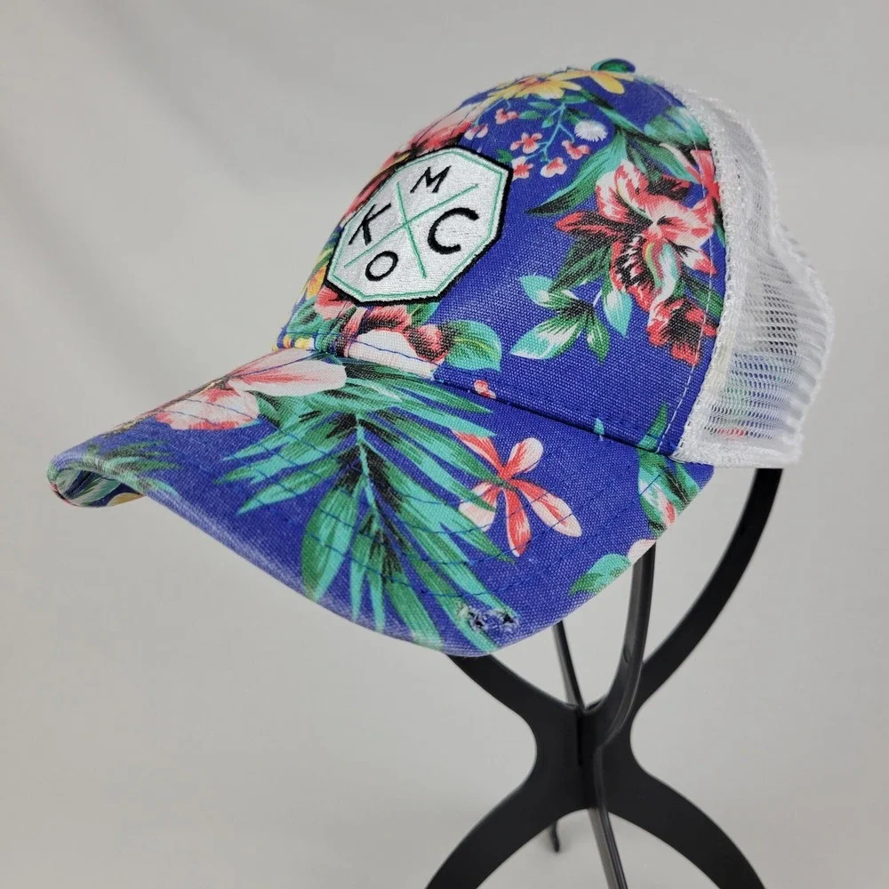 Bunker‎ KCMO Athletic Snapback Trucker Hat Blue Hawaiian Tropical OSFA READ